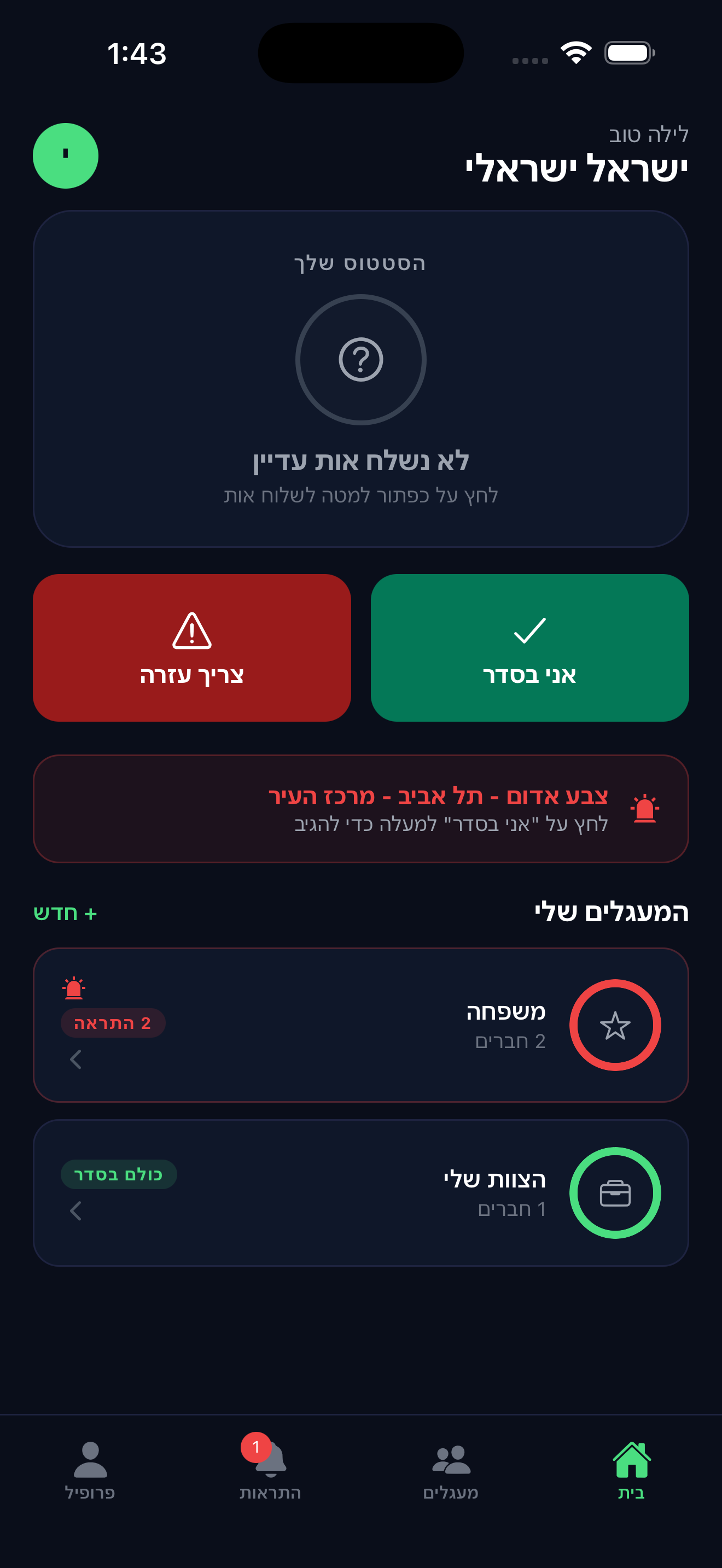I'm Fine! Red Alert integration
